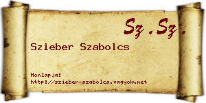 Szieber Szabolcs névjegykártya
